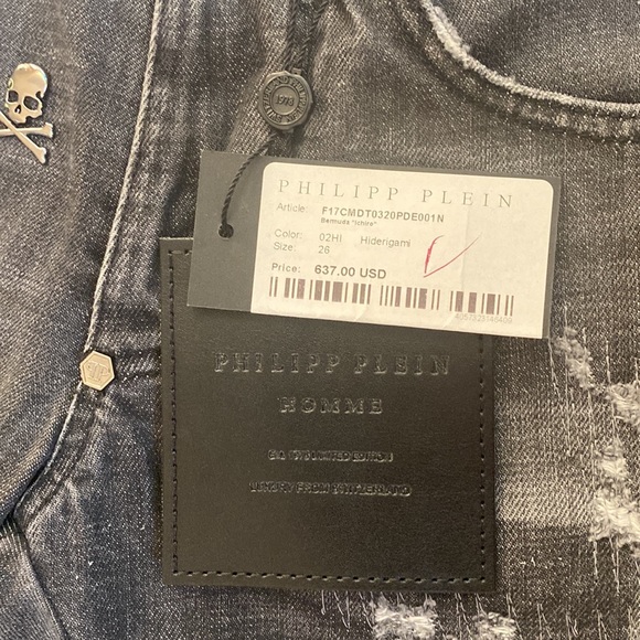 Philipp Plein denim shorts size 26 - Picture 6 of 15